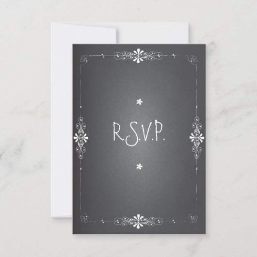 Carte de réponse RSVP de Mariage du tableau de bor (Devant)