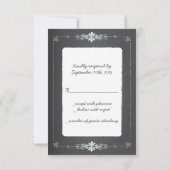 Carte de réponse RSVP de Mariage du tableau de bor (Dos)