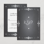 Carte de réponse RSVP de Mariage du tableau de bor (Devant / Derrière)