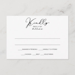 Carte de réponse RSVP de mariage élégant vintage  