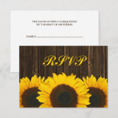 Carte de réponse RSVP de mariage en bois de tourne (Devant / Derrière)