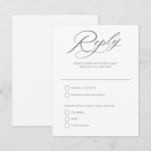 Carte de réponse RSVP de mariage en écriture graci (Devant / Derrière)