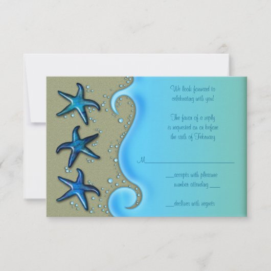 Carte de réponse RSVP de mariage Étoile de mer de (Devant)