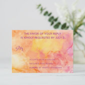 Carte de réponse RSVP de mariage Fleurs fraîches (Debout devant)