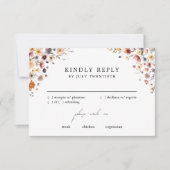 Carte de réponse RSVP de mariage floral coloré (Devant)
