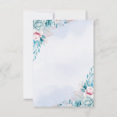 Carte de réponse RSVP de mariage floral sarcelle (Dos)