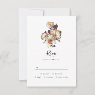 Carte de réponse RSVP de mariage floral Vintage an