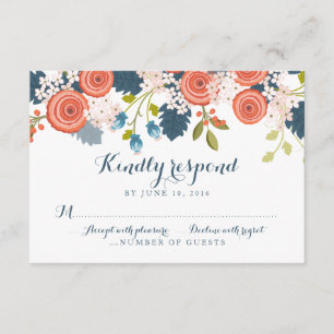 Carte de réponse RSVP de mariage floral Wild Garde