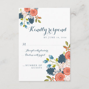 Carte de réponse RSVP de mariage floral Wild Garde