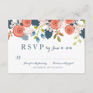 Carte de réponse RSVP de mariage floral Wild Garde