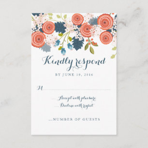 Carte de réponse RSVP de mariage floral Wild Garde