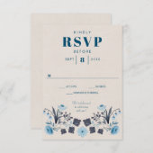 Carte de réponse RSVP de mariage folk boho moderne (Devant / Derrière)