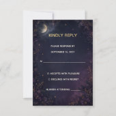Carte de réponse RSVP de mariage gothique céleste (Devant)