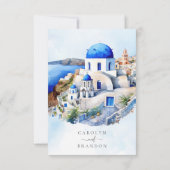 Carte de réponse RSVP de mariage grec (Dos)