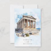 Carte de réponse RSVP de mariage grec (Dos)