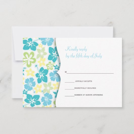 Carte de réponse RSVP de mariage hawaïen (Devant)