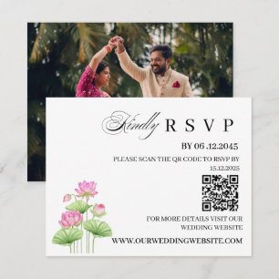 Carte de réponse RSVP de mariage indien Lotus avec
