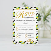Carte de réponse RSVP de mariage JAMAICA (Debout devant)