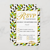 Carte de réponse RSVP de mariage JAMAICA (Devant / Derrière)