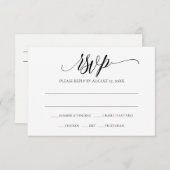 Carte de réponse RSVP de mariage | Luxe Calligraph (Devant / Derrière)
