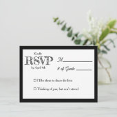 Carte de réponse RSVP de mariage & Menu du dîner d (Debout devant)