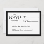 Carte de réponse RSVP de mariage & Menu du dîner d (Devant)