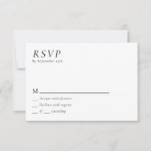 Carte de réponse RSVP de mariage minimal simple et (Devant)