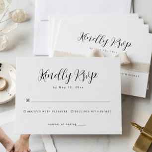 Carte de réponse RSVP de mariage minimaliste