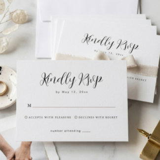 Carte de réponse RSVP de mariage minimaliste