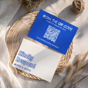 Carte de réponse RSVP de mariage moderne avec QR c