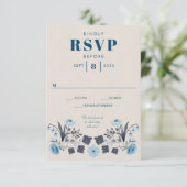 Carte de réponse RSVP de mariage moderne boho folk (Debout devant)