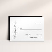 Carte de réponse RSVP de mariage noir et blanc sim