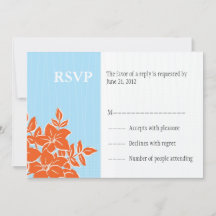 Carte de réponse RSVP de mariage Orange et Tiffany