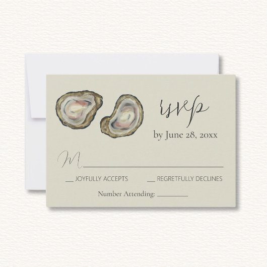 Carte de réponse RSVP de mariage Oyster Shells