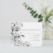 Carte de réponse RSVP de mariage pour les oiseaux (Debout devant)