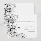 Carte de réponse RSVP de mariage pour les oiseaux (Devant / Derrière)