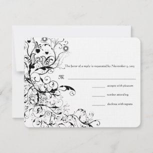 Carte de réponse RSVP de mariage pour les oiseaux