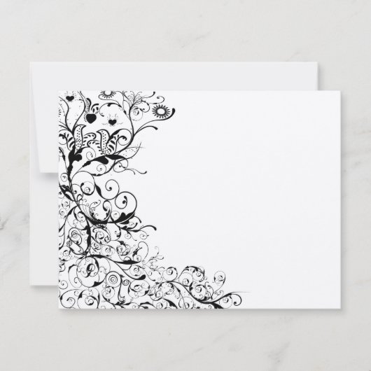 Carte de réponse RSVP de mariage pour les oiseaux (Devant)
