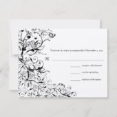 Carte de réponse RSVP de mariage pour les oiseaux (Dos)