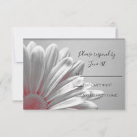 Carte de réponse RSVP de mariage Red Floral Highli