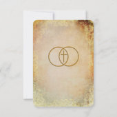 Carte de réponse RSVP de mariage religieux à croix (Dos)