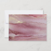 Carte de réponse RSVP de mariage rose Dusty modern (Dos)