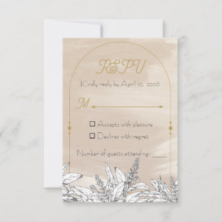 Carte de réponse RSVP de mariage rose pastel
