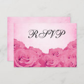 Carte de réponse RSVP de mariage rose vintage (Devant / Derrière)