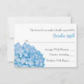 Carte de réponse RSVP de mariage Rustique Blue Hyd (Dos)