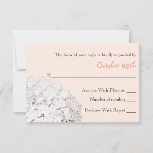 Carte de réponse RSVP de Mariage Rustique Peach Hy (Dos)
