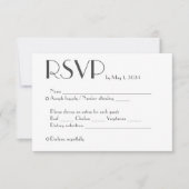 Carte de réponse RSVP de mariage simple (Devant)