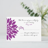 Carte de réponse RSVP de mariage simple à fleurs v (Debout devant)
