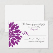 Carte de réponse RSVP de mariage simple à fleurs v (Devant / Derrière)