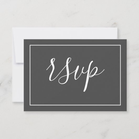 Carte de réponse RSVP de mariage Simple Élégance (Devant)